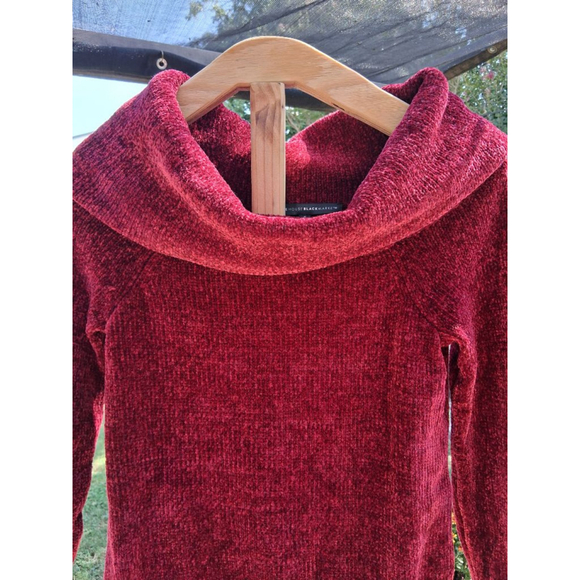 White House Black Market Burgandy Cowl Neck Chenille Sweater Size S New - Picture 4 of 12
